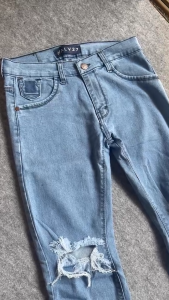 Celana Jeans Denim Pria Streetch Skinny Sobek Lutut Terbaru Premium Quality Washed Pria Bleach