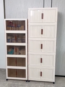 5ชั้น ตู้เก็บของ ตู้ชั้นเก็บของ กล่องเก็บของ พับเก็บได้ พร้อมล้อเลื่อน เคลื่อนย้ายสะดวก หยัดพื้นที่ ไม่มีกลิ่น พร้อมส่ง