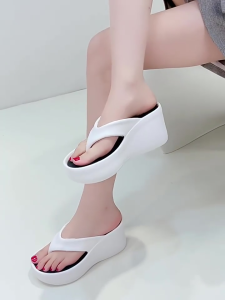 9CM New Flip Flops Women Comfort Thick Sole Wedge Sandals Beach Casual Flip Flops
