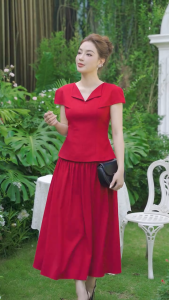 Chân váy xòe kế cao cấp nhà Laeem LJ1X24014  kiểu dáng trẻ trung nhẹ nhàng