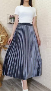 Rok Plisket Bludru Velvet Panjang Dewasa Premium Import