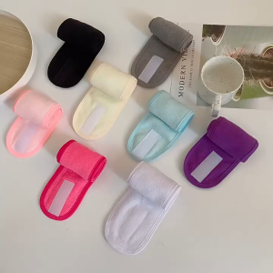 Womens Velvet Headband Hair Band Towel Adjustable Face Wash Makeup Spa Shower Yoga Exercise Fitness Wicking Sweat Non-slip Wide Soft Headband