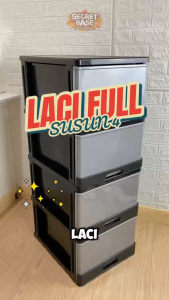 LACI CONTAINER SUSUN 4 - Laci Plastik Susun / Lemari Pakaian / Kabinet