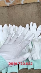 Găng tay phủ PU ngón trắng găng tay phủ bàn phòng sạch chống tĩnh điện