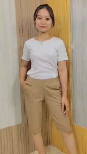 Putri Nasya - Celana Big Size Pendek 7/8 LFTRL Ukuran 8L6L5L4L2LXLS Fit To L Warna Moca Capucino Cream Hitam