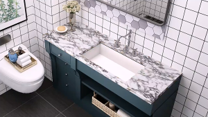 60*300cm วอลเปเปอร์ติดผนัง คุณภาพสูง สติ๊กเกอร์ ลายหินอ่อน กันน้ำมัน สำหรับติดในห้องครัว ห้องนอน