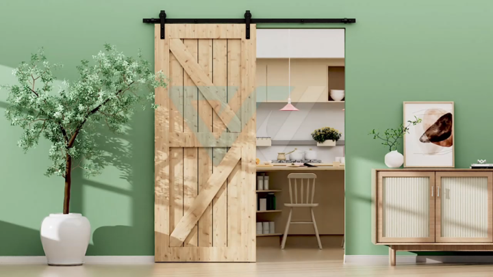 Barn Door Slide Track Barn Door 4.9FT/6FT/6.6FT/8FT/9.8FT Barn Sliding ...