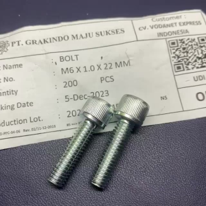 BAUT L M6 X 22MM PANJANG 2.2CM BAUT 10 UNIVERSAL MOTOR ORIGINAL