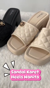 New Arrival!!! Sandal Heels Karet Import Wanita W3433 Sandal Wanita Sandal Karet Wanita Import Sandal Heels Wanita Kekinian Import
