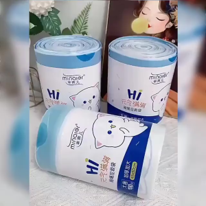 Cuộn 100 Túi Rác Tự Phân Hủy Minaier Chất Liệu PE Có Dây Rút Túi Đựng Rác Có Quai Rút Chịu Nhiệt Bảo Vệ Môi Trường