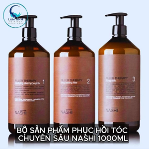 Bộ 3 Phục Hồi Nashi Filler Therapy Chăm Sóc Nuôi Dưỡng & Tái Tạo Cấu Trúc Tóc 3 Chai x 1000ml-