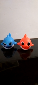 Mainan anak ikan baby shark dan musik set isi 6 vinyl squeeze dan musik