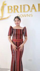 Modern Filipiñana Dress: A Mindanao Red Formal Gown