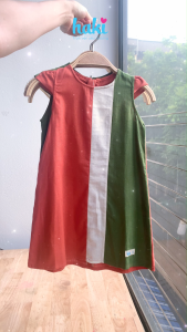 Váy bé gái linen suông chữ A phối kẻ sọc các size từ 3-8 khoảng 10 đến 25kg Đầm mùa hè cho bé gái vải Linen cao cấp xuất khẩu HAKI HK508 đầm bé gái đầm xinh cho bé gái