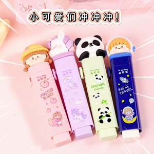 Ready Stock Cartoon Push Pull Press Retractable Eraser Pen Primary School Students Stationery Rubber Refillable Pemadam 推拉橡皮擦