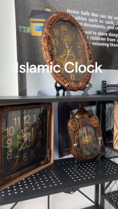 TRENY Muslim Wall Clock Islamic Calligraphy Acrylic Wall Clock for Living Room Bedroom Home Eid Ramadan Decor