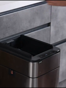 9/15/20/30/40/50/60L Smart Automatic Trash Can with Lid Motion Sensor Stainless Steel Garbage Can for Bedroom Bathroom Kitchen Office High-Capacity Automatic Touchless Infrared Trash Waste Bin with Butterfly Lid