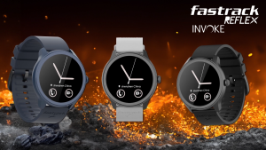 Fastrack Reflex Invoke Smartwatch Black: BT Calling Advanced Chipset Breathing Rate IP68 38091PP01
