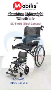 Mobilis Aluminium Light Weight Wheelchair (20” Wheel / 12” Wheel)(SC-SW01/SC-SW02) Kerusi Roda