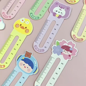 50 pcs/Set Creative Cute Simple Bookmark Ruler Cartoon Animal Bookmark Students Supplies Paper Stationery For Children Students Gift