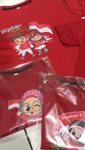 Pakaian kaos lengan pendek anak laki-laki kemerdekaan 17 Agustus Ke-79 merdeka 1-10 tahun 904