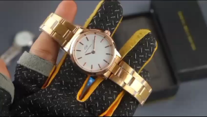 Box Exclusive Jam Tangan WD Bulat VA-856HR / Jam Tangan Fashion Wanita Tali Rantai Diameter 3cm