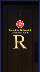 Zehn Zn-152029 10Cm Doorplate Alphabet R