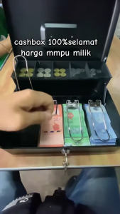 Cash Box With Key Safe Storage Money Box Anti -theft Money Box Portable Cashier Compartment Tray Coin Box Lockable Drawer Cash