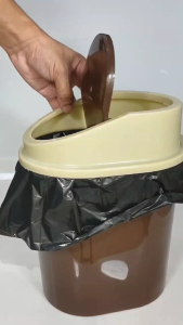Mini Flip Lid Home Living Room Desktop Bedside Plastic Trash Can Garbage Bin