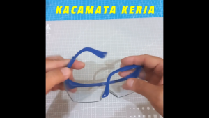Kacamata Kerja Safety Glasses Frame Biru HItam - Biru