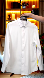 Áo sơ mi trắng dài tay nam Vulcano 3005w vải sợi tre hạn chế nhăn nhàu mềm mịn mát