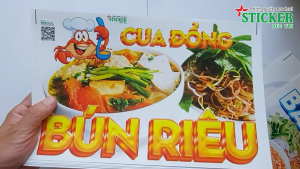 Xe Bán Bánh Canh Cua Bánh Canh Ghẹ Bún Ốc Bún Riêu Canh Bún Chống Nước Miếng Dán Decal Trang Trí Quán