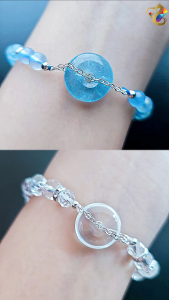 Donut DIY Bracelet (Faceted Clear Quartz / Premium Grade Aquamarine)