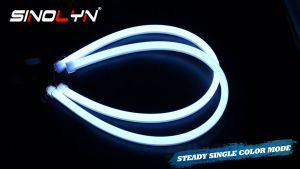 Sinolyn DRL RGB LED Strips Sequential Flowing Dynamic Turn Signal Flexible Lights Headlight Decorative Lights APP Control 12V