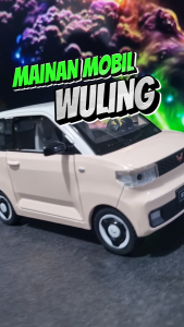 Diecast Mainan Mobil Listrik Wuling Air Ev Besi Metal 1/20 LED Suara