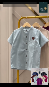 Tabina Atasan Kemeja Anak Remaja Dewasa Lengan Pendek Seri Hafiz usia 1 tahun hingga XXL Lingkar 124