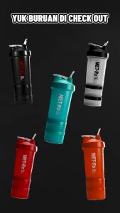 Botol Minum Olahraga Botol Minum Aesthetic Kekinian Botol Minum Shaker 3 Tingkat Botol-665