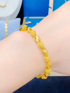 916 Gold Womens Bracelet for Womens Love Transfer Bead Bracelet Birthday Wedding Engagement Gift Jewelry