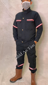 quần áo jean(vải bò) màu đen bảo hộ thợ hàn lắp quạt điều hòa vải tốt(sản phẩm chưa bao gồm quạt)- A28