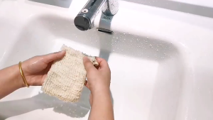 Túi Lưới Đựng Xà Phòng Tạo Bọt Tiện Lợi / Sợi Linen Tự Nhiên Tẩy Da Chết- Kích Thước 14*9 Cm