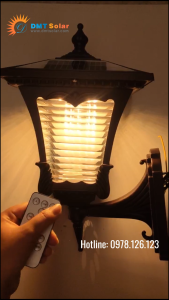 Đèn treo cột tường sân vườn cổ điển năng lượng mặt trời TT21C