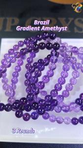 Collection Grade Brazil Gradient Amethyst 3 Rounds Bracelet