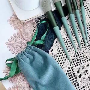 FS Kuas Make Up Set 13 Lengkap Pouch Lembut Set Kosmetic Brush Makeup Powder Eye Shadow