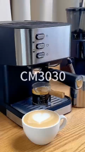 BAOERMA MALL เครื่องชงกาแฟ เครื่องชงกาแฟสดอัตโนมัติแบบก้านชง สกัดด้วยแรงดันสูง 15 บาร์ ถังเก็บน้ำความจุ 1.5L coffee machine ความจุถังน้ำ 1.5 ลิตร ถอดออกได้