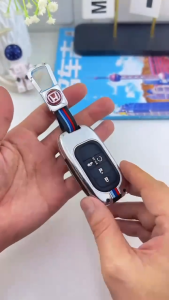 Ốp Chìa Khóa Xe Honda Civic 2022 2023 Chìa 4 Nút Như Hình Họa Tiết 3 SỌC CỜ Ý Màu Lịch Lãm Sang Trọng