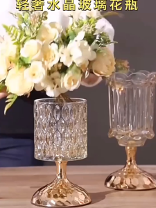 เครื่องประดับแจกันแก้วหรูหราแบบนอร์ดิก ทางเข้าห้องนั่งเล่น การตกแต่งตู้ทีวีการจัดดอกไม้แห้ง