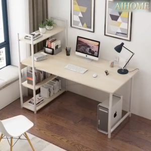 Meja Belajar Meja Komputer Computer Table With Bookshelf Office Family Study Table With Drawer Writing Desk 桌子