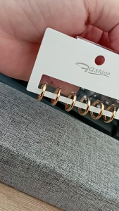 Sét 3 đôi Bông tai titan trắng/vàng