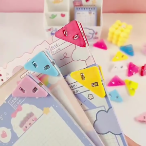 TUTU Klip kertas/Klip Binder/Penjepit Sudut Kertas/Klip Sudut Kertas Segitiga Warna Warni - Best Stationary