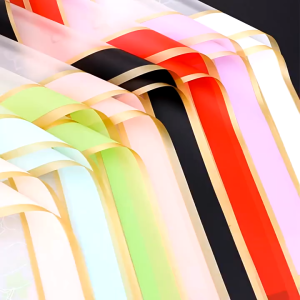 20 Lembar Kertas Bunga List Gold Flower Wrapping Cellophane Paper Untuk Buket Bucket Bunga Florist Perpack KB6270